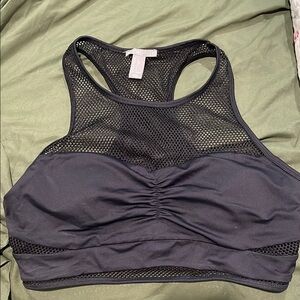 Forever 21 Black Mesh Racerback Sports Bra